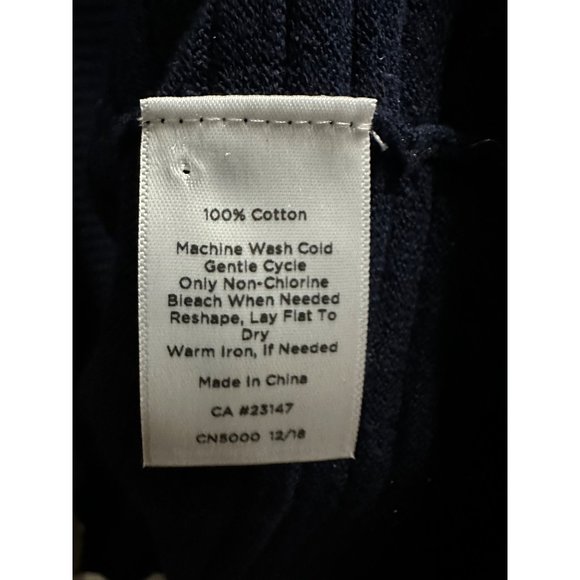 Talbots size XL navy textured lightweight 3/4 sleeve tunic sweater - Picture 4 of 6